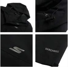 Skechers Men's Color-Block Hooded Outdoor Windbreaker Jacket - Black - View 5