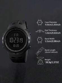 Boys LED Digital Watch Set (2pcs), With Stopwatch, Alarm, Day Of Week, Date And LED Display Functions, Multi-Functional Suitable For Military Style And Outdoor Activities - Multicolor - View 11