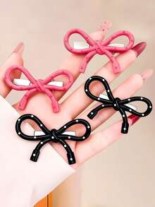 10/20pcs Colorful Polka Dot Bow Hair Clips, Durable And Hair-Friendly, Cute Hair Accessories For Women, Suitable For Daily, Date, Vacation, School Wear - Multicolor - View 3