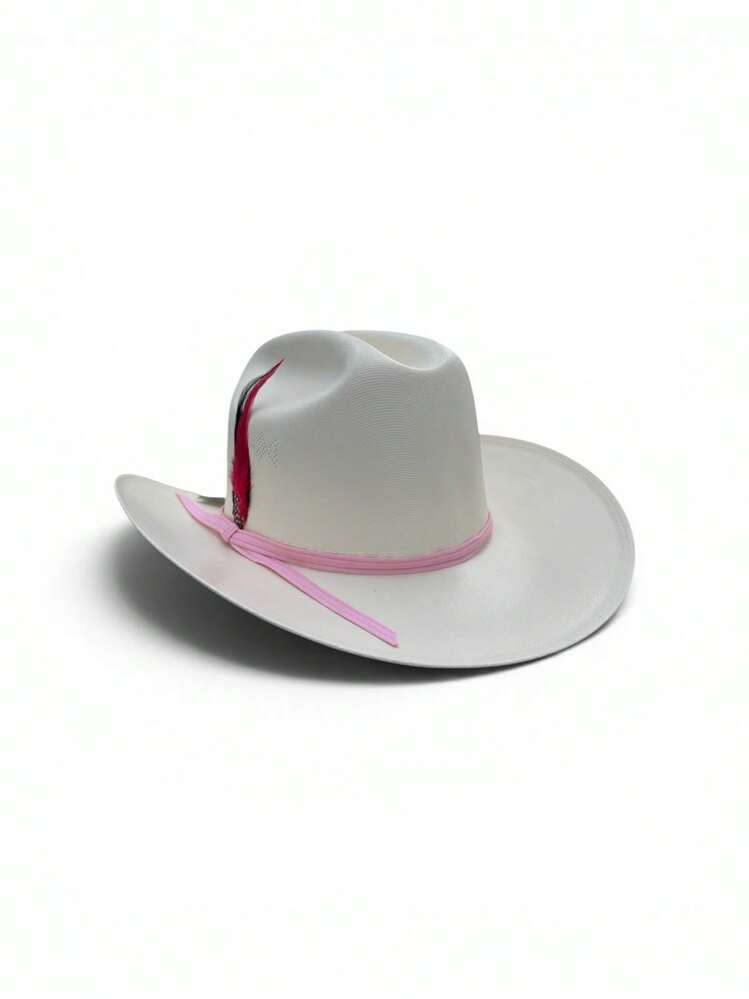 Men Fedora Hat - Baby Pink - View 4