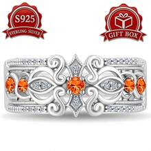 1pc S925 Sterling Silver Hollow Floral Pattern, Evening Luxury, Commute Versatile, Elegant & Exquisite, Niche Minimalist Design Women's Ring With Gift Box, Ideal Gift For Women And Girls On Any Occasion. Perfect Gift For Women, Perfect Christmas Gift, Gift For Mom, Gift For Wife, Gift For Daughter, Perfect Birthday Gift, Anniversary Gift, Graduation Gift, Mother's Day Gift, Valentine's Day Gift - Silver - View 1