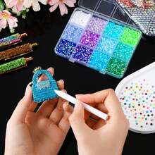 86000PCS Bedazzling Kit With 9 Boxes, Flatback Resin Rhinestones, Multicolor Sparkling Gems Set For Nail Art, Crafts, Clothing, Fabric, Phone Case - Multicolor - View 4