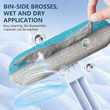 3-In-1 Reusable Pet Hair Remover Brush, Detachable Lint Scraper Fur Grabbing Tool For Car Seats Fabric Sofa Cat Tree Window Tracks, Deep Cleaning Dog Shedding Fuzz Sweeper For Home Carpet Rugs, No Refills Needed - Multicolor - View 5