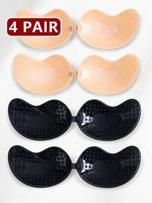 Bộ 4 miếng dán nâng ngực tàng hình cho nữ, áo ngực không dây không lưng, miếng dán ngực không đường may, phù hợp cho váy cưới, màu nude và đen, kèm miếng dán, dùng cho mọi mùa - Cốc xoài mỏng - Xem 6