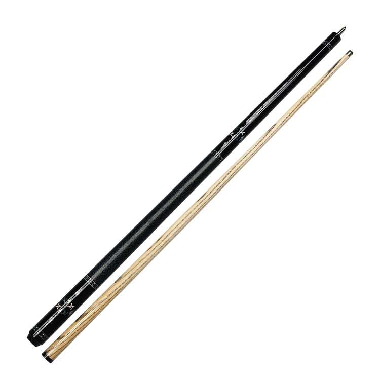裝飾鑲嵌式 1/2 分段白蠟木斯諾克球桿 10mm 小頭 競賽用台球桿 - 黑色 - 查看 4