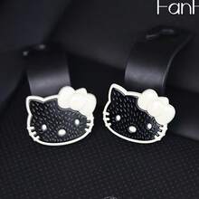 SANRIO 2件組 Hello Kitty 車用座椅背掛勾收納架,可愛鑰匙圈與口罩收納,耐用 ABS 塑料,粉色/黑色,適用於大多數車型,汽車配件,車鑰匙掛鉤,趣味設計,結構穩固,送給家人朋友的貼心禮物 - A - 查看 10