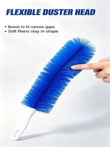 Flexible Ultra-Fine Fiber Fan And Spider Web Dusting Brush, Washable Dusting Brush, Suitable For Air Conditioner Vents, Blinds, Sofas, Cars And Furniture, Multi-Purpose Home Cleaning Tool - A - View 6