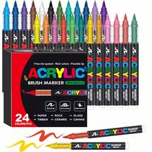 12/24/48/72 Colors Acrylic Paint Markers, Vibrant Colored Pens, Suitable For Artists And Hobbyists. Applicable For Painting On Stone, Wood, Calligraphy, Ceramic, Metal, Glass, Rock And Various Other Surfaces., Back To School - Round - View 14