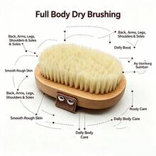 Soft Bristle Bath Brush Exfoliating Body Scrubber Shower Brush Body Scrub Brush Home Back Scrubber Bathing Brush - Apricot - View 3
