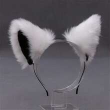 1pc Fluffy Faux Fur Cat Fox Ear Headband Multi Color Cosplay Party Costume Hair Accessory,Halloween - Multicolor - View 15
