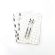 4pcs 2pcs A5 Thickened PP Spiral Notebooks + 2pcs Cloud Grip Pens, A5 Replaceable Inner Pages Notebook (Ruled/Grid/English), Thickened Paper, Metal Spiral Binding, PP Matte Cover (A5, 20.5 X 14.5cm) - A5 - View 10