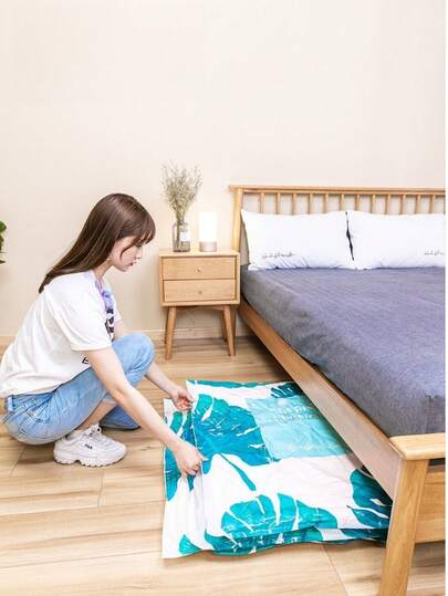 3pcs/5pcs Set Turtle Leaf Transparent Vacuum Compression Bags, Home Use Quilt & Clothing Moisture-Proof Dust-Proof Storage Bags, Dorm Travel Seasonal Clothes Space-Saving Storage Bags