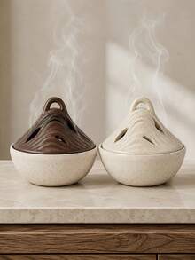 1pc Vintage Zen-Style Landscape Incense Burner, Suitable For Indoor Home Use - Cangshan - View 1