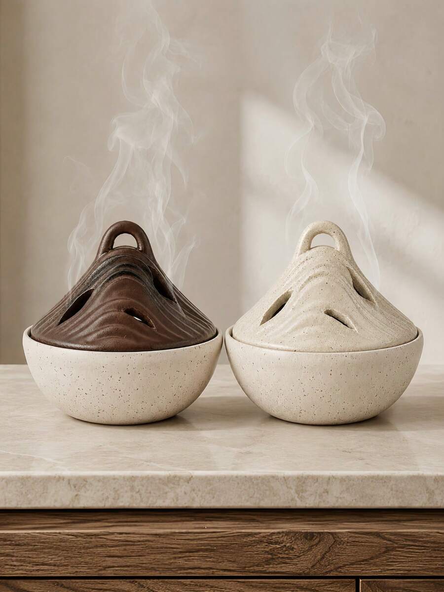 1pc Vintage Zen-Style Landscape Incense Burner, Suitable For Indoor Home Use - Cangshan - View 1
