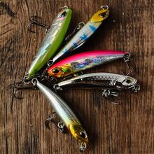 5pcs Sinking Pencil Lure Set, Laser Reflective Hard Bait, Long Cast Vibrating Fishing Lures For Bass And Perch - Multicolor - View 5