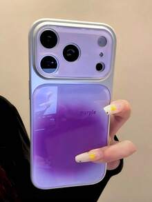 復古咖啡色紮染漸層 17 Pro Max 手機殼，獨特時尚保護殼，相容於 Apple 16 Pro、15、16 Pro Max、17、17 Pro - 紫色 - 查看 2