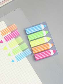 20pcs Cute Cartoon Semi-Transparent Index Sticky Notes, Student Note-Taking Key Point Marking Memo Paper, Back To School Season - A - View 2