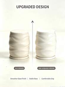 White Ceramic Toothpick Holder, Wavy Pattern Toothpick Box With Lid, Household Kitchen Dining Table Dust-Proof Toothpick Storage Can, Toothpick Dispenser, Dental Floss Storage Can - View 8