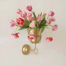 1pc Wall Hanging Flower Pot With Hook, Artificial Flower Wall Decor, Dried Flower Storage Rack, Wreath Wall Mount Bracket, Suitable For Dried Flowers And Artificial Flowers, Wall Entryway Porch Housewarming Christmas Gift - Wall-mounted Planter - View 8