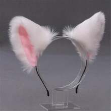 1pc Fluffy Faux Fur Cat Fox Ear Headband Multi Color Cosplay Party Costume Hair Accessory,Halloween - Multicolor - View 25