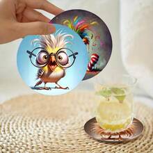 Set Of 8 Charming Bird Coasters, Fun Wooden Drink Mats For Coffee And Tea _ Non-Slip & Heat Resistant _ Ideal Holiday Gift For Bird Lovers _ Natural Theme Home Decor - A - View 5