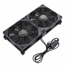 ELUTENG USB扇風機 12cm 防振ゴム足付き 静音 PC冷却ファン 2個1組 油圧軸受 長寿命 パソコン 送風機 3段階風量調節 風量最大1500RPM 静音 横置き可能 PC//ノートパソコン/ルーター冷却に ゲーマーや在宅ワーク等適用 ブラック - チェックする 8