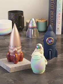 Molde de Vela de Silicone de Foguete Espacial e Astronauta, Vela de Aromaterapia DIY, Sabonete, Bálsamo, Molde de Resina Epóxi, Pode Fazer Decoração de Mesa e Carro, Artesanato Feito à Mão, Adequado como Presente para Amigos, Decoração de Casa e Presente de Feriado, Molde de Silicone, Molde de Resina, Molde de Gesso - Vários estilos - Visão 8