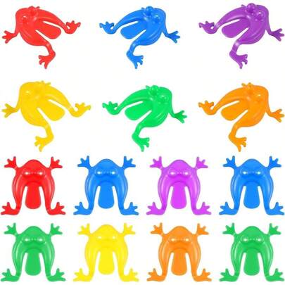 Toddmomy Ranas de plástico de Juguete, 24 Piezas, Juguete saltarín de plástico para Saltar, Saltador de Dedos para Fiestas Infantiles, Regalos y Juegos.