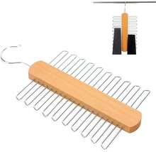 360° Rotating Wooden Tie Hanger, Storage For Ties, Belts, Scarves, And Accessories - View 5