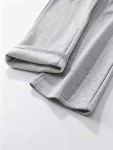 Men's Thermal Lined Sweatpants, Loose Fit Casual Straight Leg Pants For Autumn/Winter - Grey - View 6