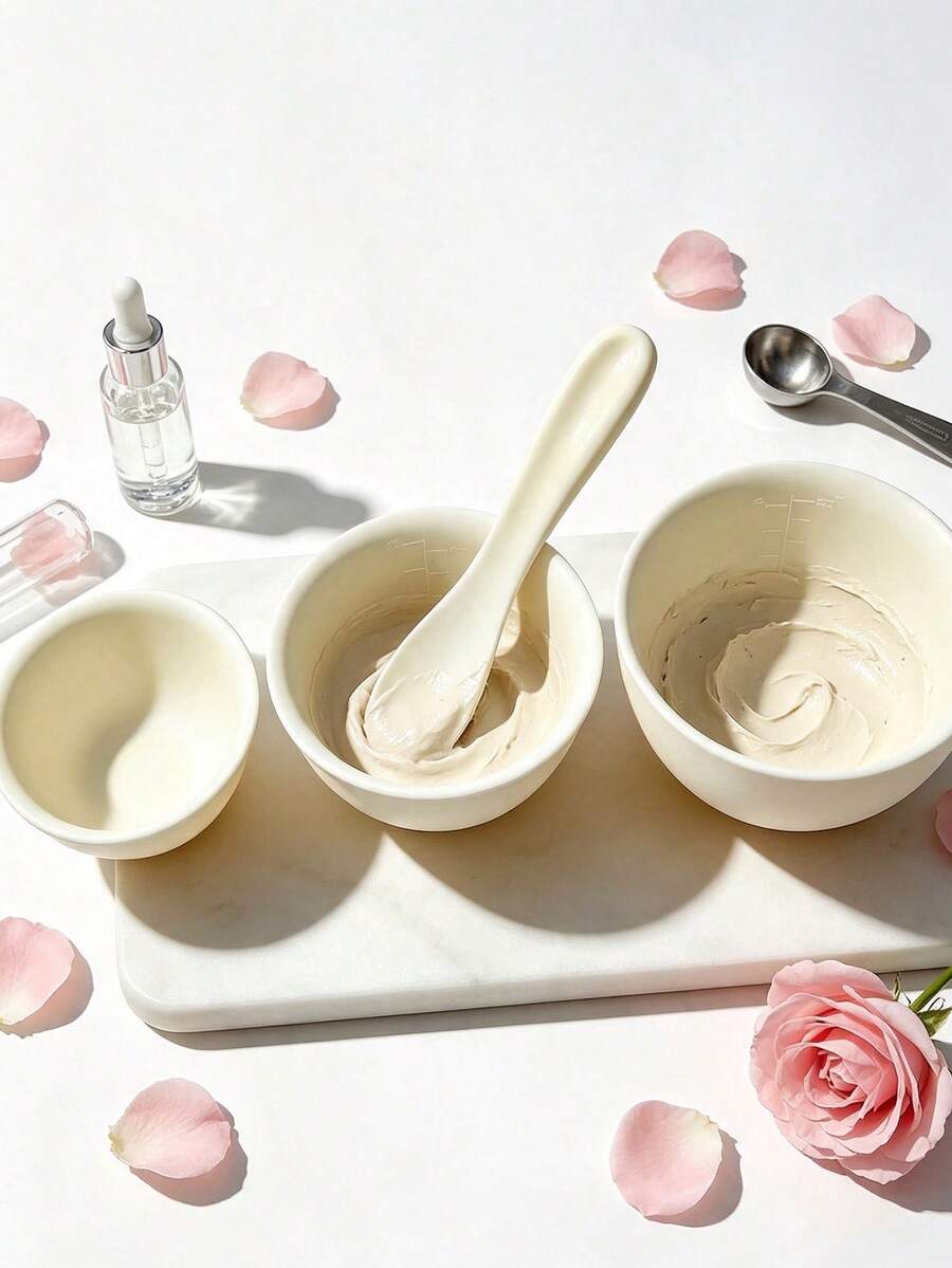 DIY Silicone Mask Bowl Set For Beauty Salon, Facial Spa Skin Care Mixing Bowl With Stirring Spoon, Reusable Soft Mud Mask Blending Tools, Portable Face Cosmetic Applicator Kit For Home Skincare(100ML/150ML/250ML) - Multicolor - View 1