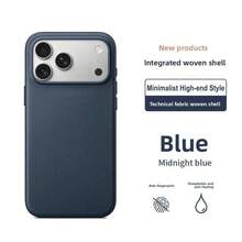 Luxury Tech Woven Magnetic Case Compatible With Iphone 17 ProMax 16Pro 15 Plus 14 13 12 11 Anti Slip Shockproof Wireless Charging Cover - Blue - View 14