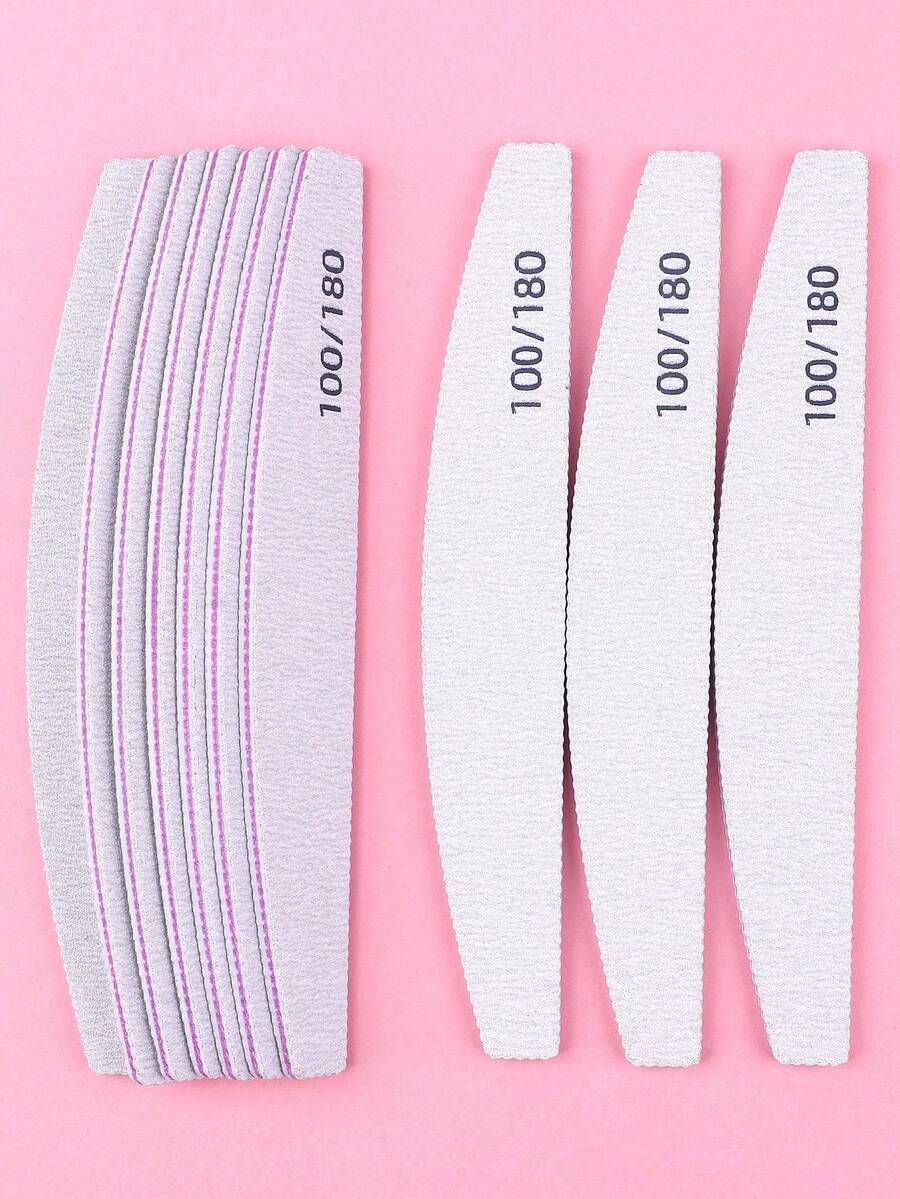 10/5/1pc Gray Professional Curved Nail File 100/180 Grit, Manicure Supplies, Manicure Tools, Nail Art Tools, Back To School, Nails, Nail Extension Tools - A - View 1