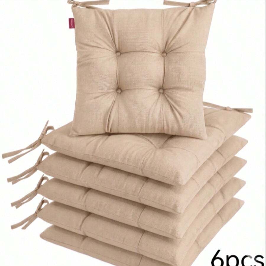 1pc 4pcs 6 Pcs Comfortable Indoor & Outdoor Seat Pads For Kitchen, Dining, Garden, Balcony & Patio Chairs In Turkey - Apricot - View 1