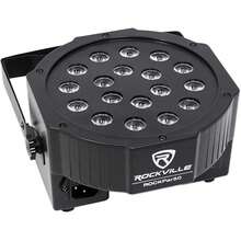 Compatible con luces de lavado DMX, modo de control por sonido, conexión en cadena de alimentación y soportes dobles para iluminación de DJ y club. |   18x1W LED, estroboscópico, mezcla de colores, activado por sonido, conexión en cadena, diseño ultrafino, maestro/ - Negro/Blanco - Ver 4