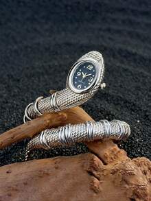 SOKI Jam Tangan Wanita Modis dengan Gelang Ular yang Dipersonalisasi, Jam Tangan Quartz dengan Penggerak Elektronik dan Tampilan Jarum, Cocok untuk Pemakaian Sehari-hari, Musim Kembali ke Sekolah, Penunjuk Waktu, Hadiah Ulang Tahun, Juga Pilihan Ideal untuk Teman. - Perak - View 9