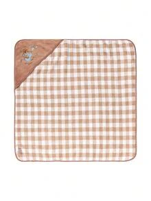 Coral Fleece Kids Hooded Bath Towel, Newborn Baby Wrap Blanket, Cute Embroidered Cartoon Bath Cape Robe - Multicolor - View 2