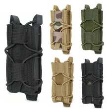 Fundaáctica para Cargador de Pistola de 9MM, Bolsa Individual para Cargador, Fundas Molle para Linterna, Soporte para Antorcha, Funda para Cuchillo de Caza, para Tiro y Airsoft TCS9 - Camuflaje negro - Ver 6