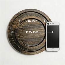 Wooden Candle Holder Tray, Round Serving Decorative Tray For Coffee Table Bedroom Living Room Home Decor - Brown - View 8