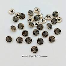 20pcs/1.3cm Fashion Personalized Minimalist Round Black & Gold Striped Plastic Buttons, Luxury Gold Rim Geometric Pattern Buttons, European & American Style High-End Vintage Oil-Drop Buttons, High-Quality Versatile Buttons For DIY Sewing, Clothes, Bags, Hats, Coats, Sweaters, Pants, Shirts Decoration - 20pcs/1.3cm Black and Gold Striped Buttons - View 10
