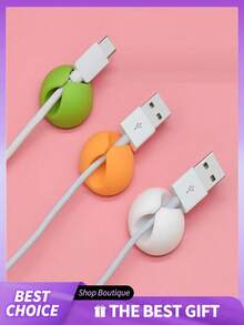 1/5/10pcs Desktop Cable Organizer Clips, For Data Cable/Earphone Cable/Charging Cable Management, Bedside Cable Storage, 50 Pages/Book, 4 Books Set, Fun Notebook - Multicolor - View 5