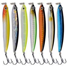 7pcs Sinking Pencil Lure Set, Slim Bionic Reflective Hard Baits, Long Casting Freshwater & Saltwater Fishing Lures For Bass And Pike - Multicolor - View 5