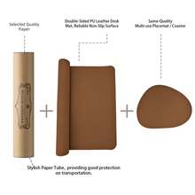 2PCS Large Rollable Desk Mat & Mouse Pad Gift Set, Suitable For Office, Home, Gaming. 8 Colors Double-Sided Non-Slip, Thick PVC Leather, Rollable Design, Suitable For Computer Desk Use. - View 16