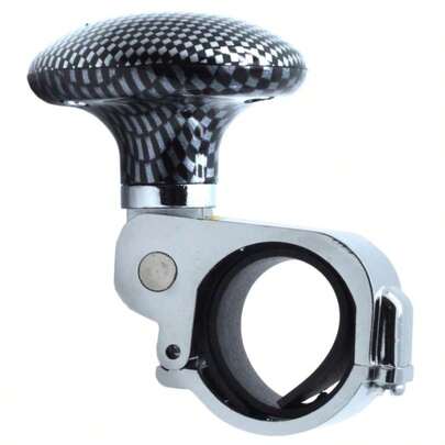 TRTY 1pc Carbon Fiber Texture Steering Wheel Spinner Knob, Universal Car Steering Wheel Auxiliary Control Handle, Labor-Saving Rotary Knob Car Interior Modification Accessory