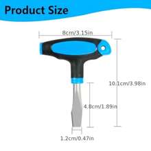 2pcs Flat Head Screwdriver, 12mm, T-Handle, Ergonomic Easy Grip Design, Plastic Handle, Suitable For Studio Photography, Blue And Black, 2pcs Set! - 2 Small Packages - View 4