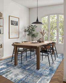 Latte&Fog Alfombras de 153 x 215 cm para Sala de Estar y Dormitorio,Moderna Abstracta Lavable, de Pelo bajo Antideslizante Estilo Boho para Sala de Estar, Oficina, Dormitorio(Negro 5x7ft) - Caqui - Ver 4