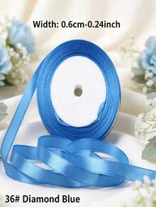 1 Roll 25 Yards 6mm Satin Ribbon, DIY Wedding Christmas Decoration Bow Making Handmade Card Gift Floral Accessories - 0.6cm Satin Ribbon - View 28