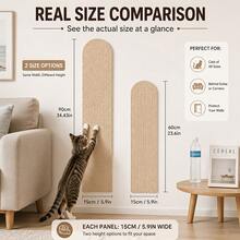 2pcs Self-Adhesive Cat Scratch Pad Vertical Wall Sticker, Wear-Resistant & Lint-Free, For Cat Claws, Wall Protection Pad, Anti-Scratch & Trimmable, Suitable For Furniture, Sofa, Door And Wall Protection Film, Multiple Colors Available - 60cm X 15cm - View 2