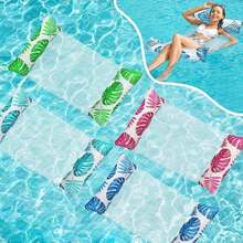 Hammock Tiup Multifungsi 4-in-1 untuk Dewasa, Desain Motif Daun, Kursi Santai Terapung Tahan Air PVC Tebal, Cocok untuk Pesta Kolam Renang - Daun maple - View 1