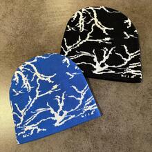 1pc New Autumn/Winter Funny Lightning Knit Beanie Hat, Unisex Street Fashion Style, Warm Cold Weather Cap For Daily Outfit - Lightning - View 1
